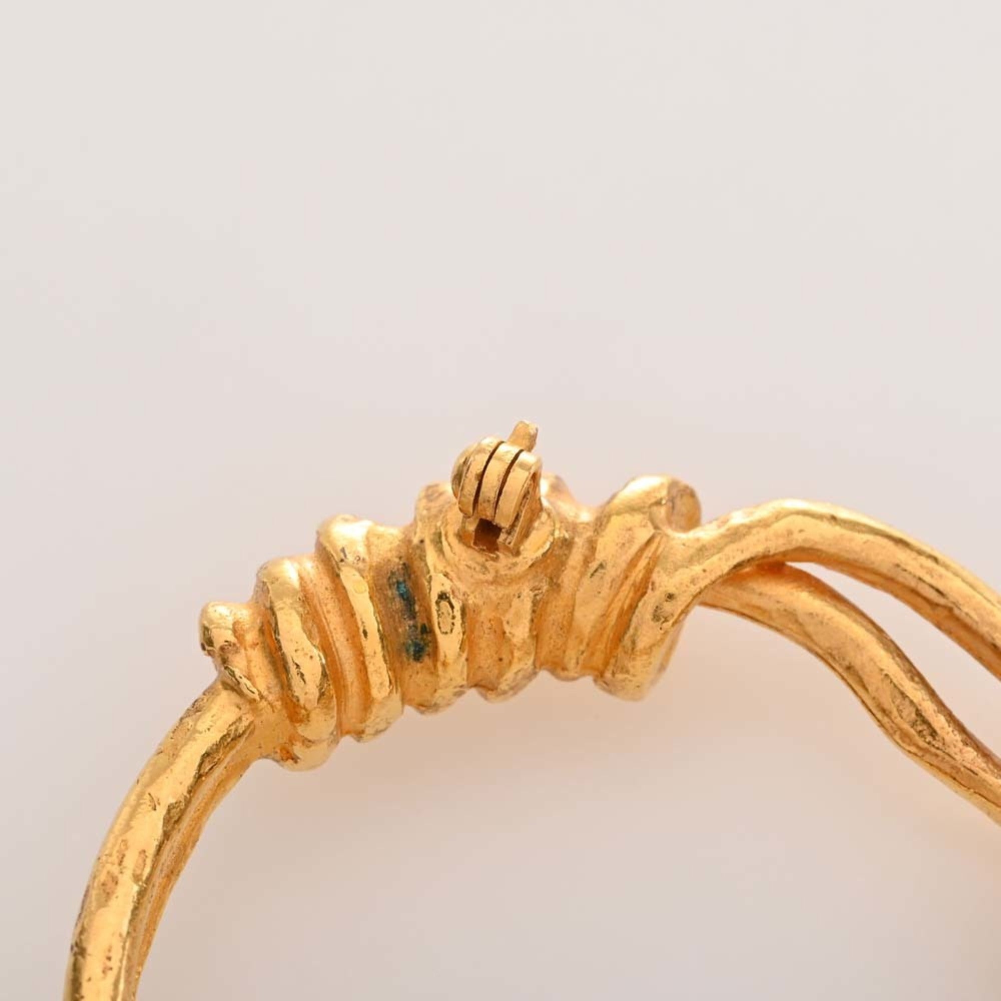 CHANEL Cross Motif Coco Mark Brooch Gold Ladies