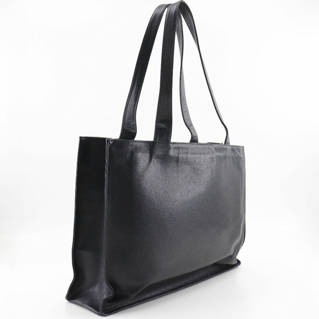 CHANEL Coco Mark Matte Caviar Skin Black Women's Tote Bag