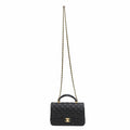 Chanel flap bag lambskin matelasse black shoulder ladies