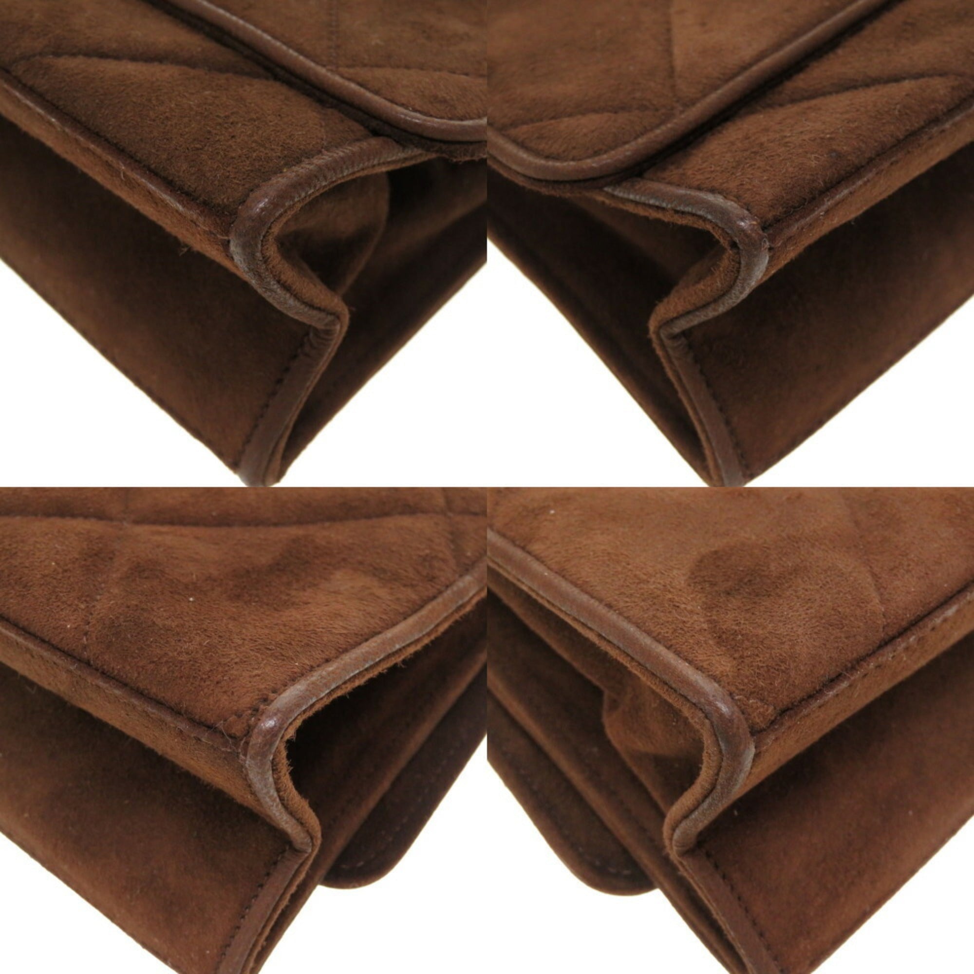 CHANEL Matelasse Coco Mark Suede Brown Shoulder Bag