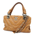 CHANELAuth  2WAY Bag V Stitch Chain Shoulder Women's Leather Handbag