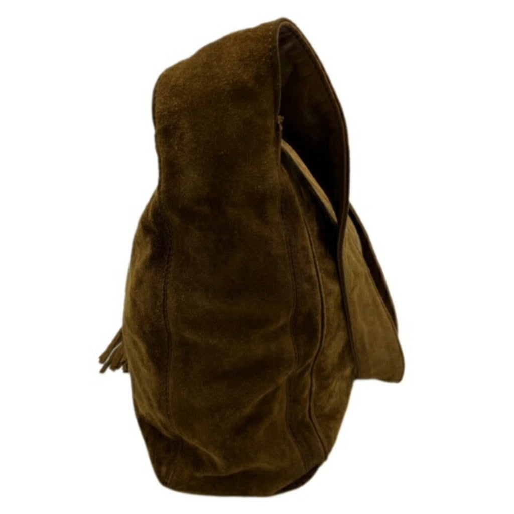 CHANEL Shoulder bag suede brown one shoulder here mark