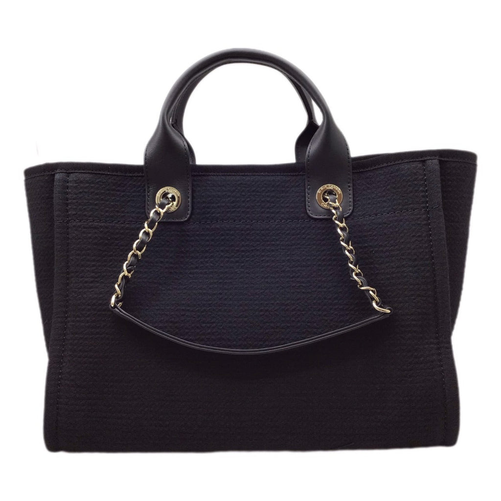 CHANEL Deauville AS3257 Black Tote Bag Handbag Shoulder Women Men Unisex