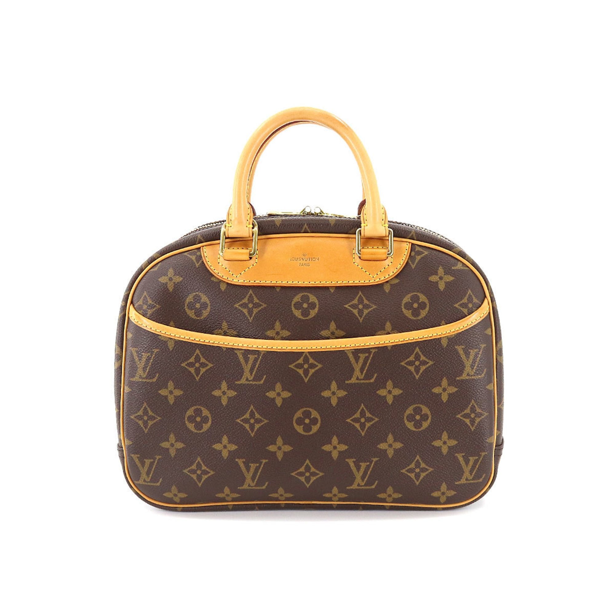 Louis Vuitton Monogram Trouville Hand Bag Brown M42228 Gold Hardware