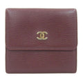 CHANEL Leather Cocomark Trifold Wallet Bordeaux Ladies