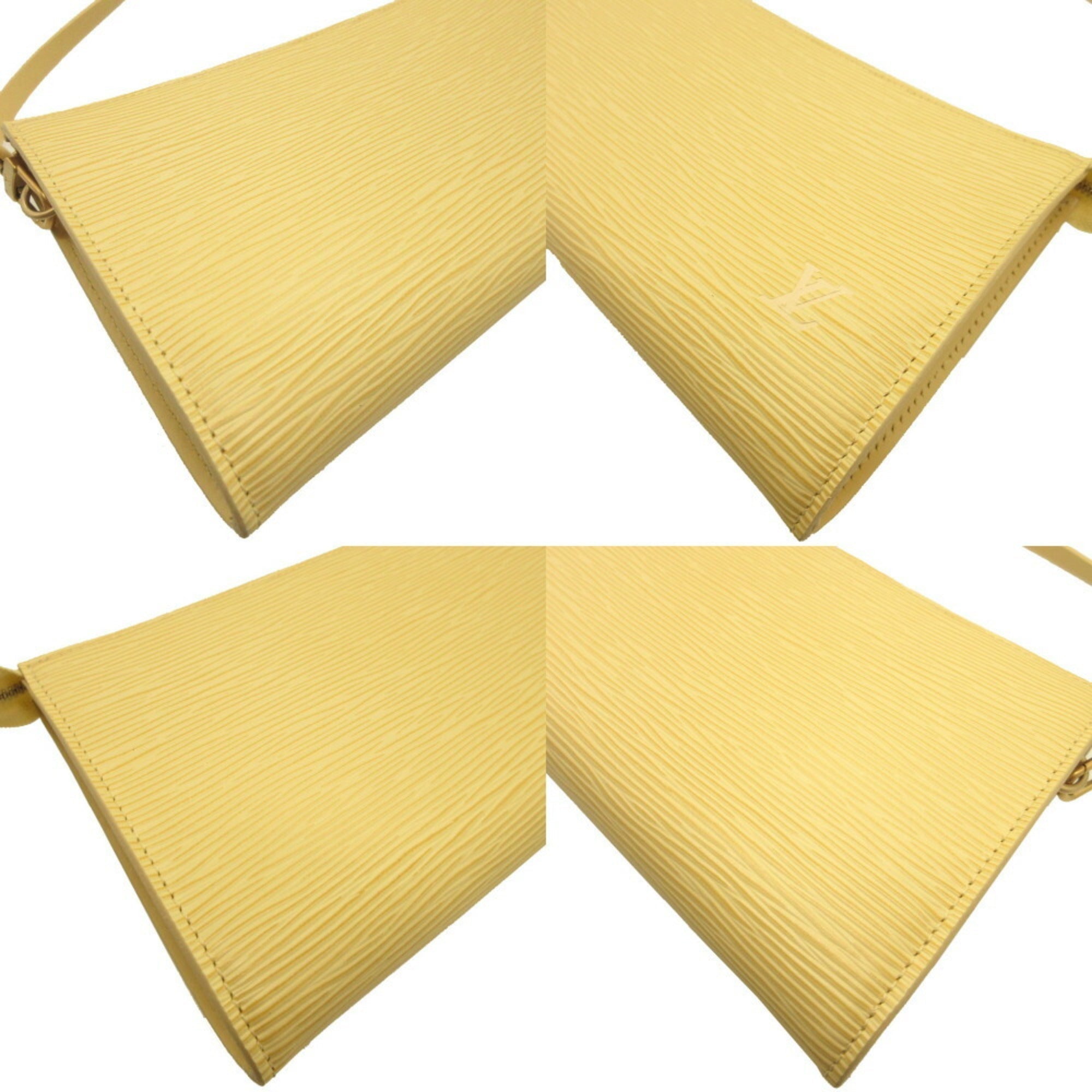LOUIS VUITTON Epi Pochette Accessoire Vanilla M5294A Handbag Yellow