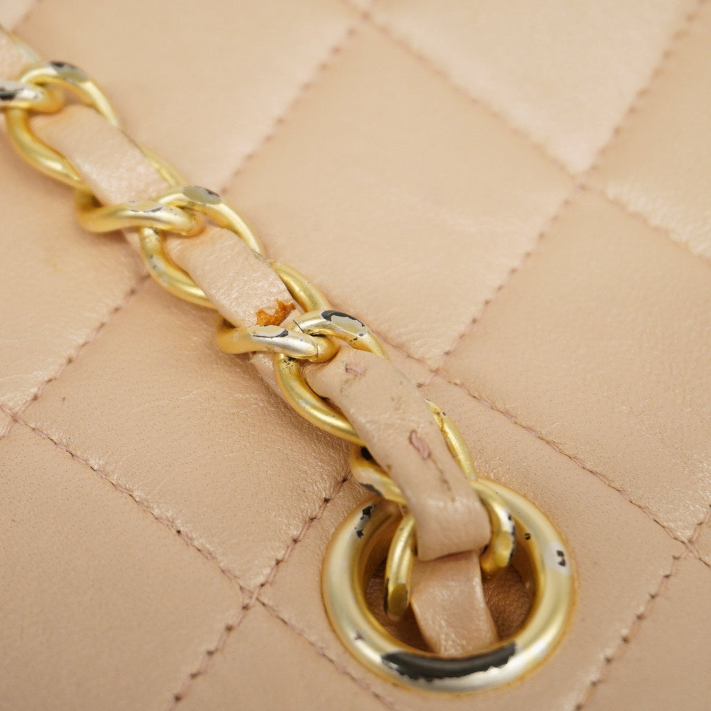 CHANEL  Matelasse Women's Leather Handbag Light Pink