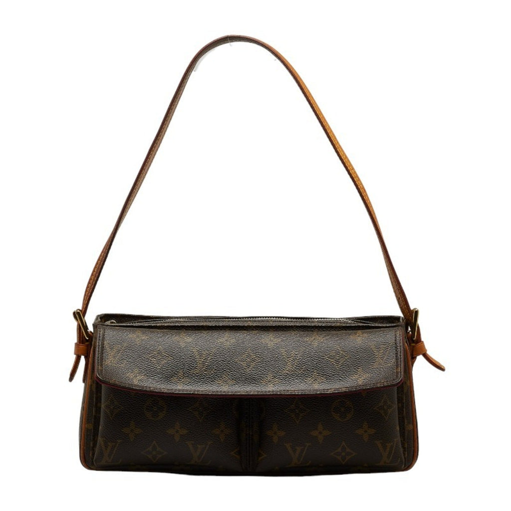 LOUIS VUITTON Monogram Vivacite MM Shoulder Bag M51164 Brown PVC Leather Women's