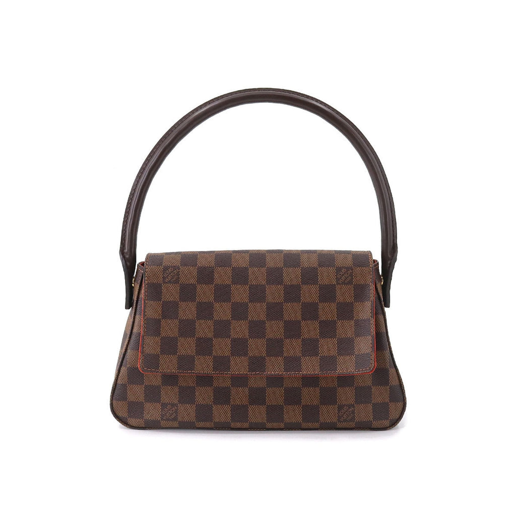 Louis Vuitton Damier Mini Looping Personal SPO Shoulder Bag Ebene N51158 Gold Hardware
