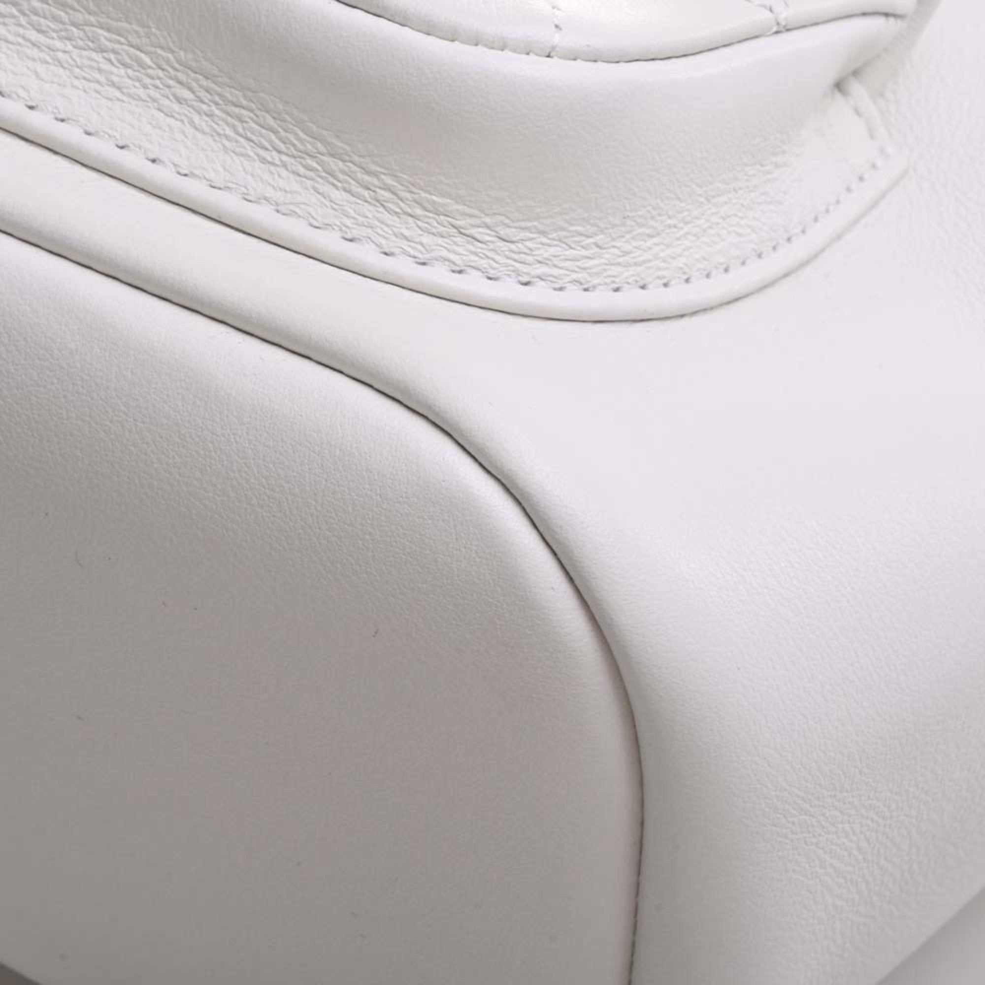 CHANEL Leather Matelasse Coco Mark Chain Rucksack Backpack AS2908 White Ladies