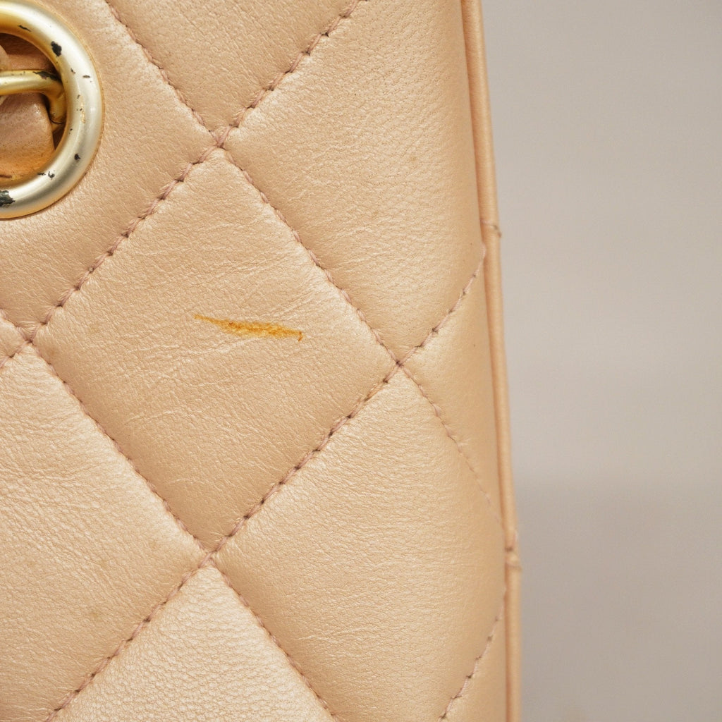 CHANEL  Matelasse Women's Leather Handbag Light Pink