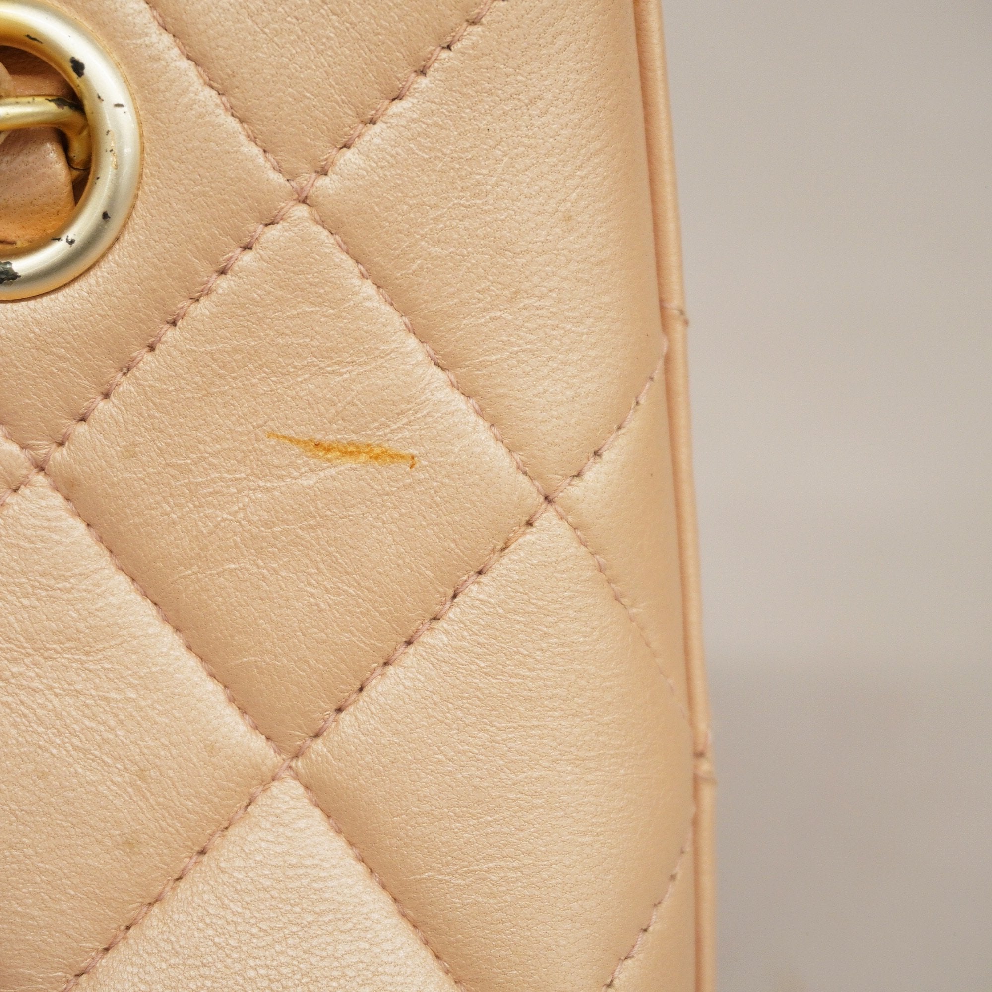 CHANEL  Matelasse Women's Leather Handbag Light Pink