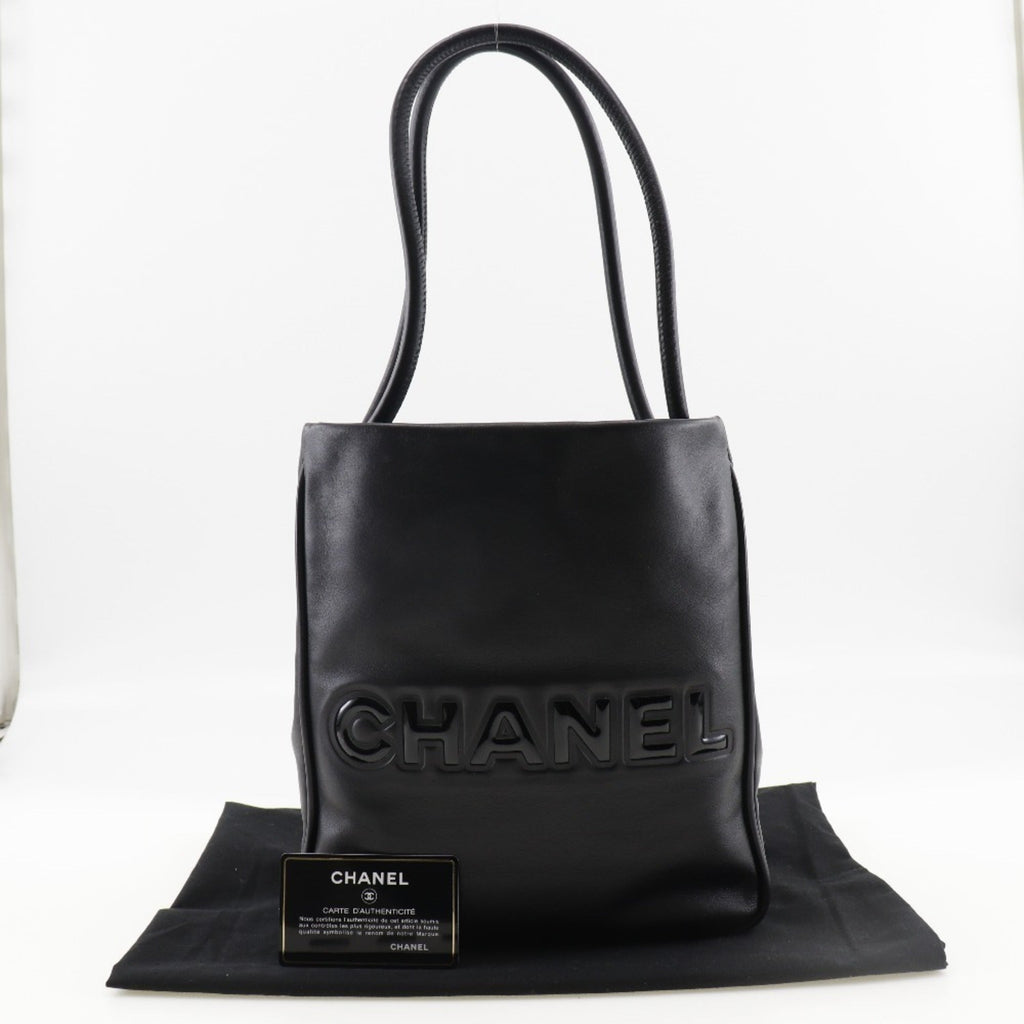 CHANEL camellia tote bag logo lambskin x enamel black ladies