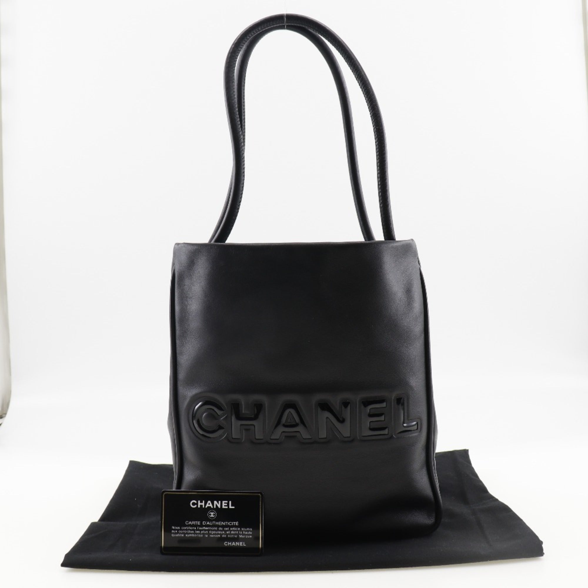 CHANEL camellia tote bag logo lambskin x enamel black ladies
