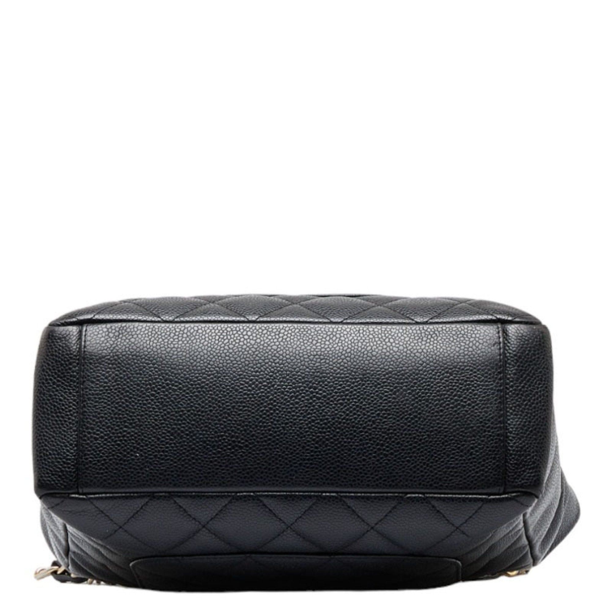 CHANEL Cocomark matelasse PST tote chain handbag black gold caviar skin ladies
