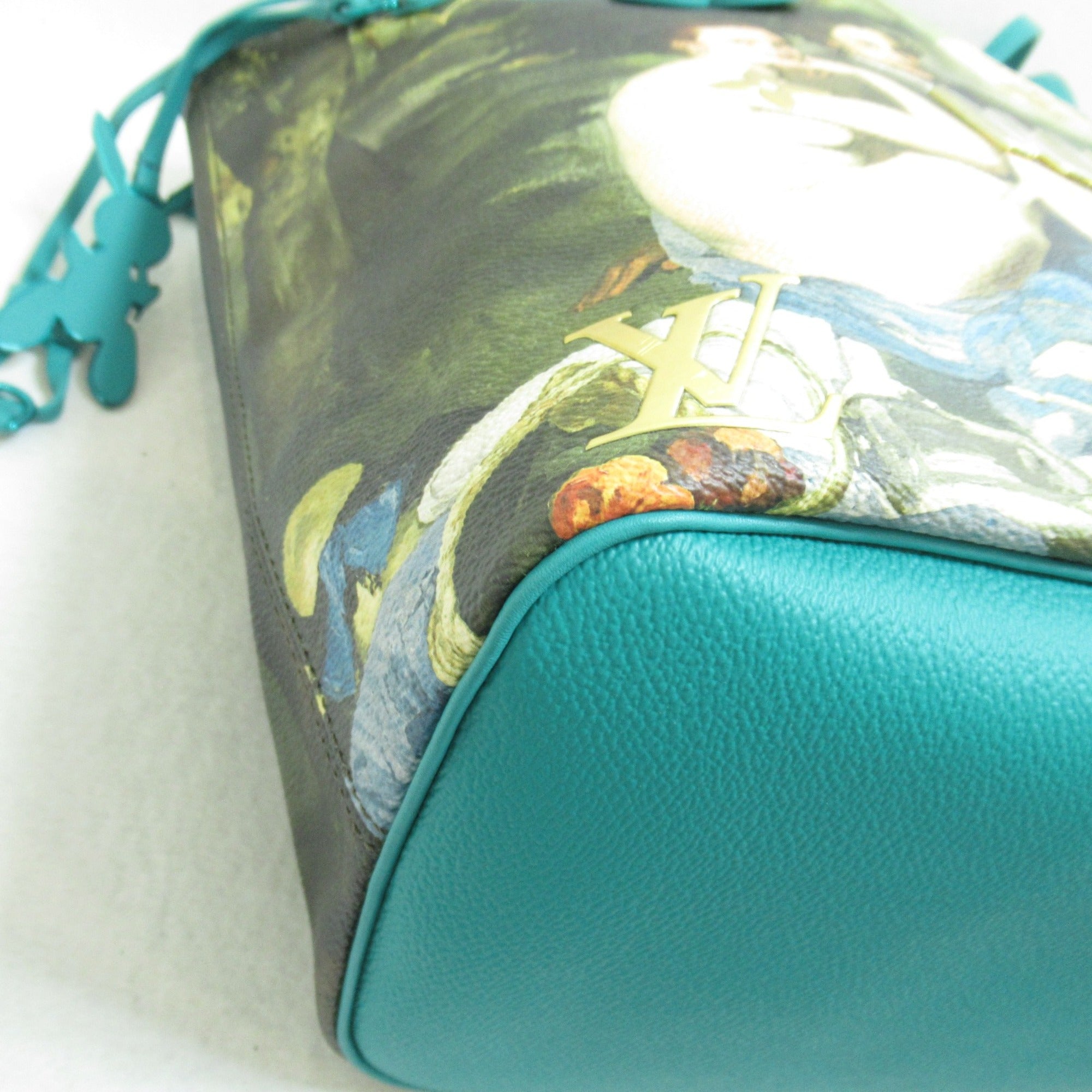 LOUIS VUITTON Mane Neverfull MM Tote Bag Green Masters collection PVC coated canvas