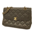 CHANEL  Matelasse Paris Limited W Flap W Chain Leather Shoulder Bag Black