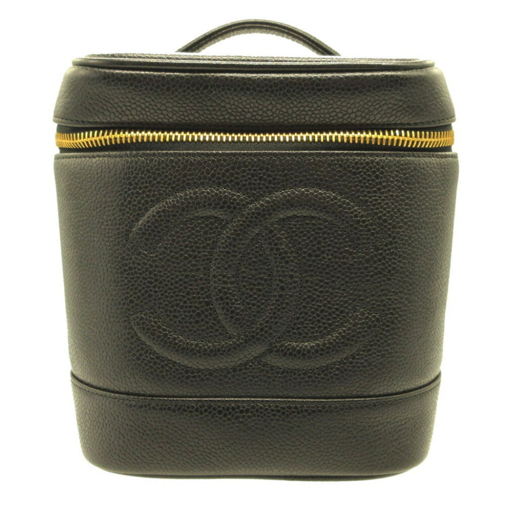 CHANEL 4th series caviar skin black vanity bag