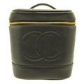 CHANEL 4th series caviar skin black vanity bag