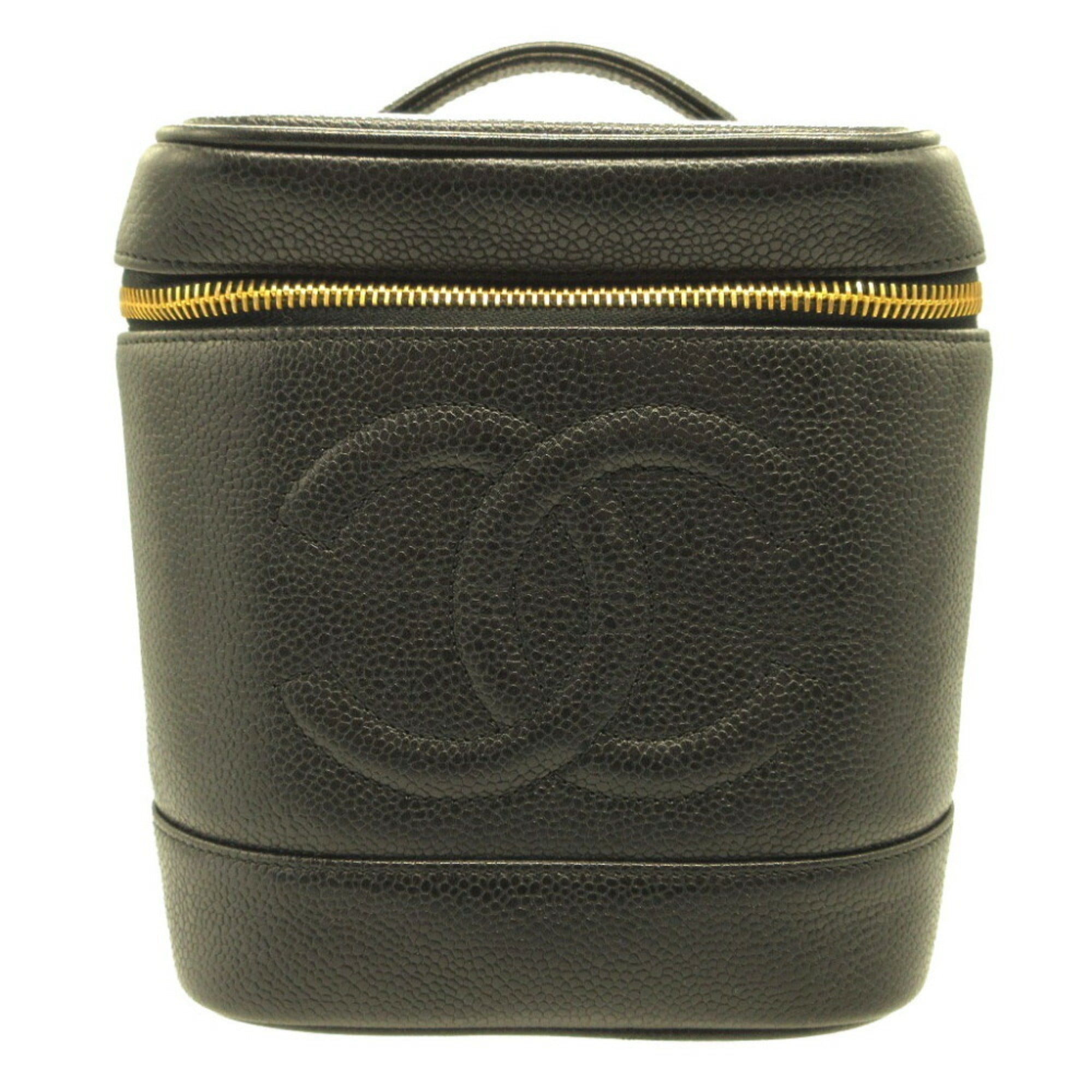 CHANEL 4th series caviar skin black vanity bag