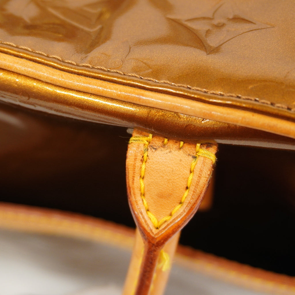 LOUIS VUITTONAuth  Monogram Vernis Tompkins Square M91103 Women's Handbag Bronze