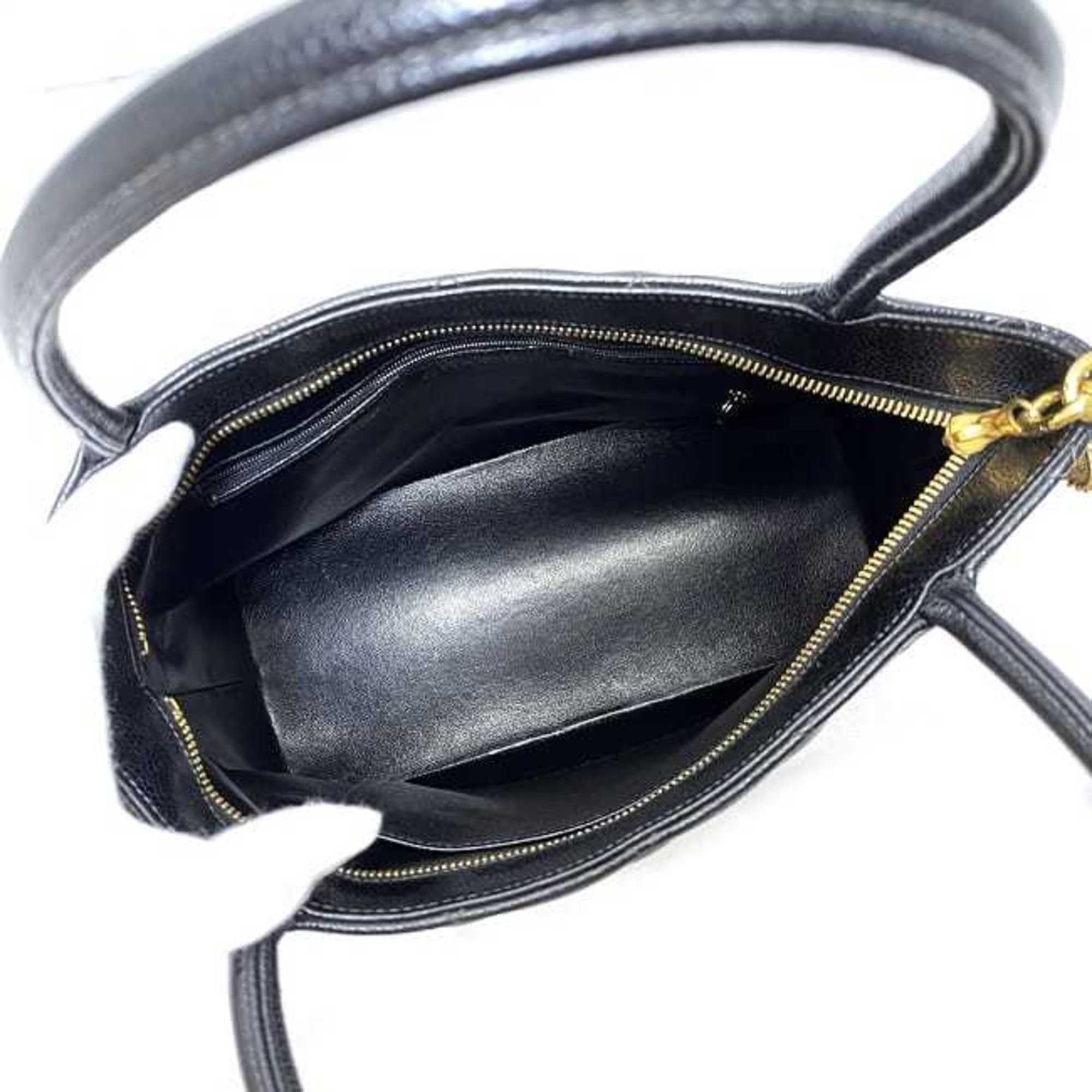CHANEL reprint tote black gold A01804 bag leather caviar skin No. 5  coco mark quilting stitch