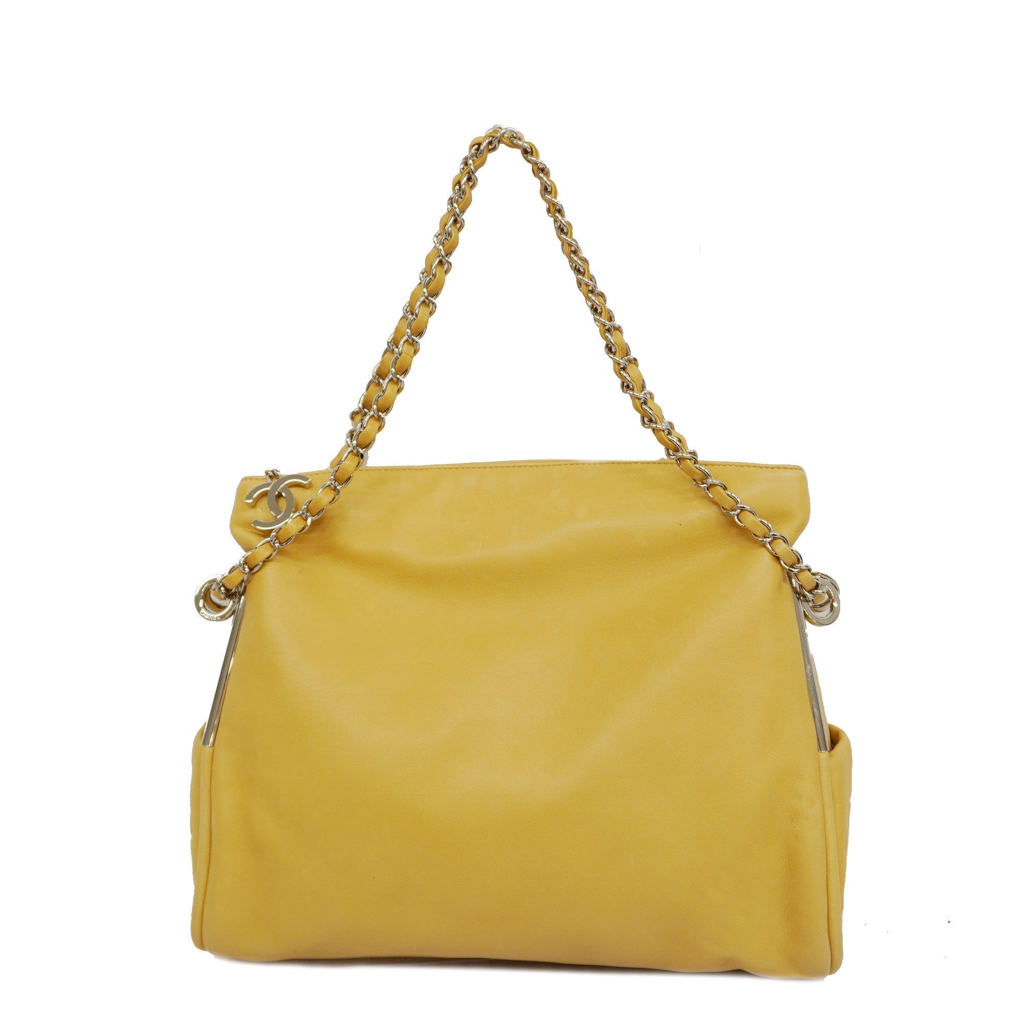 CHANELAuth  Matelasse Chain Shoulder Lambskin Women's Leather Shoulder Bag Beige