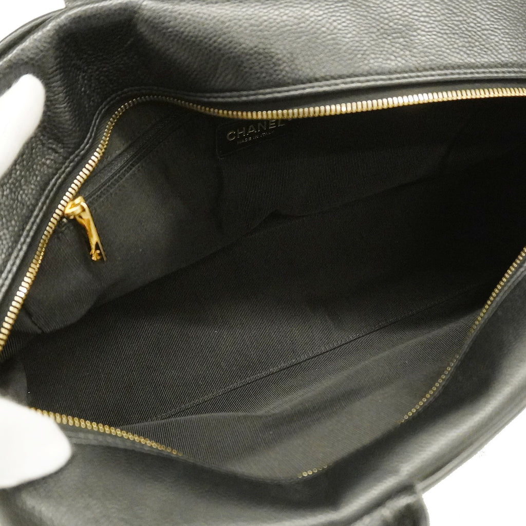 CHANELAuth  Matelasse Handbag Women's Caviar Leather Black
