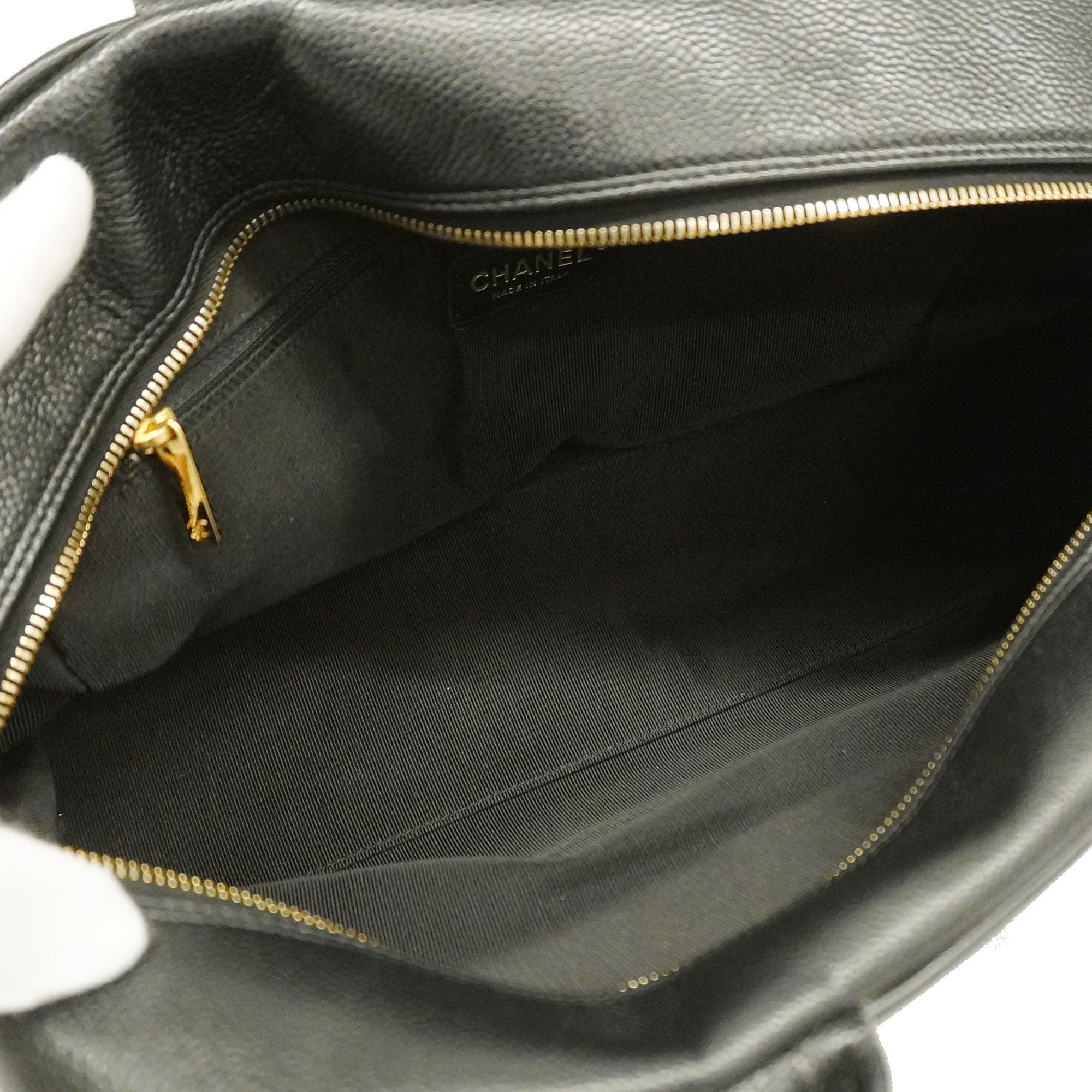 CHANELAuth  Matelasse Handbag Women's Caviar Leather Black