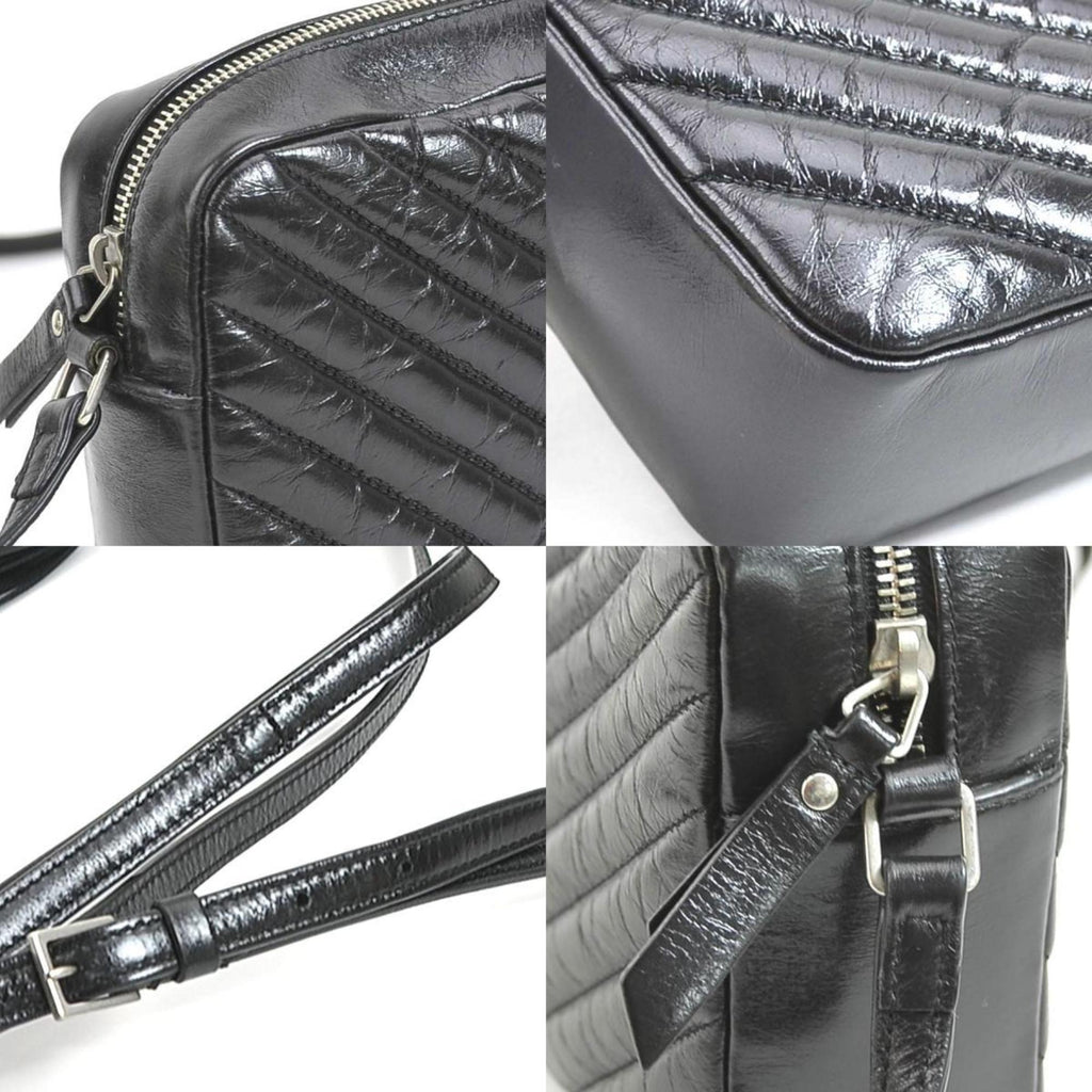 SAINT LAURENT Crossbody Shoulder Bag Leather Black Women's 468537