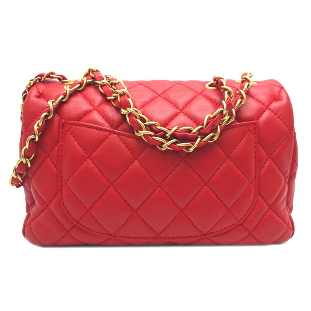 CHANEL Matelasse 23 Chain Shoulder Women's Bag Lambskin Red