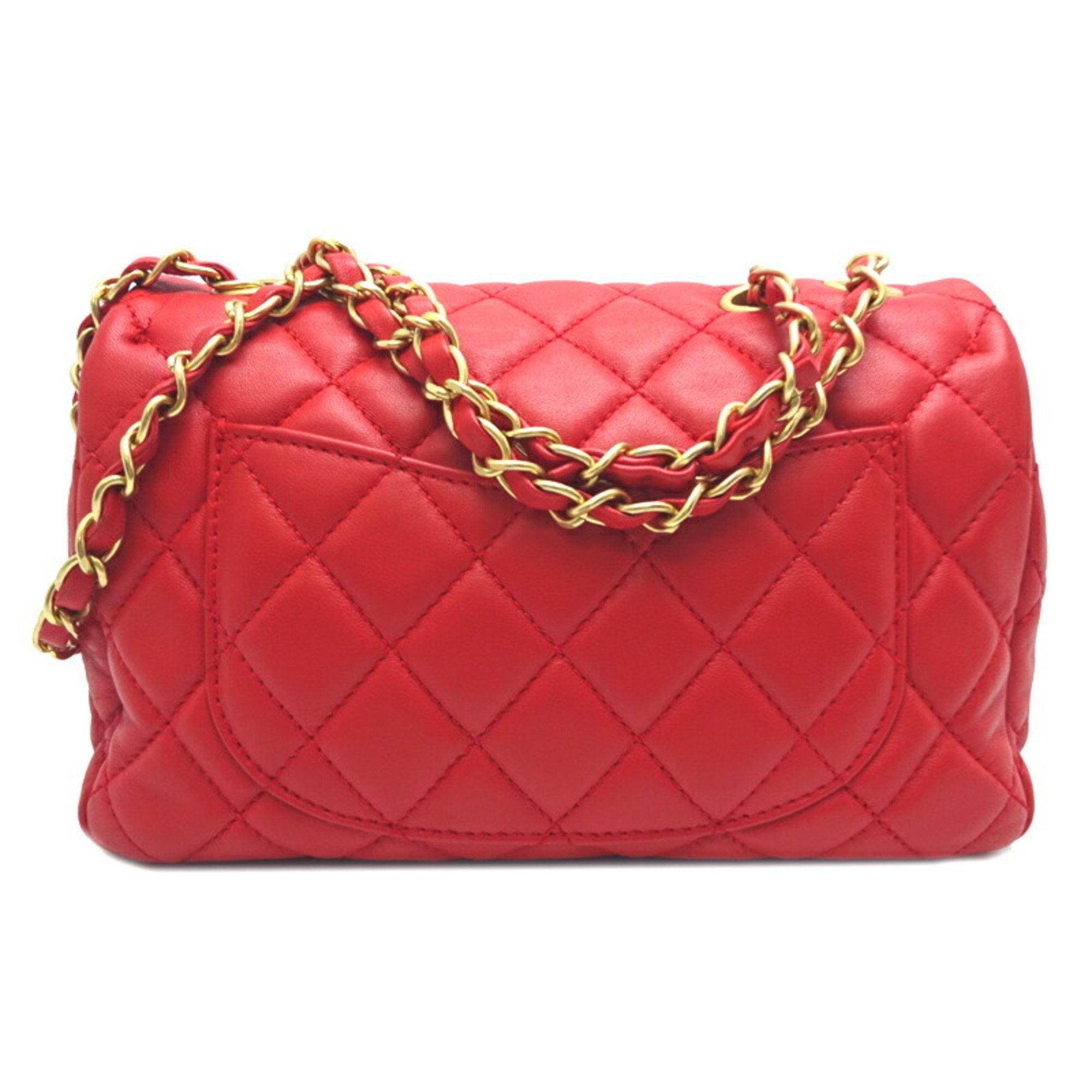 CHANEL Matelasse 23 Chain Shoulder Women's Bag Lambskin Red