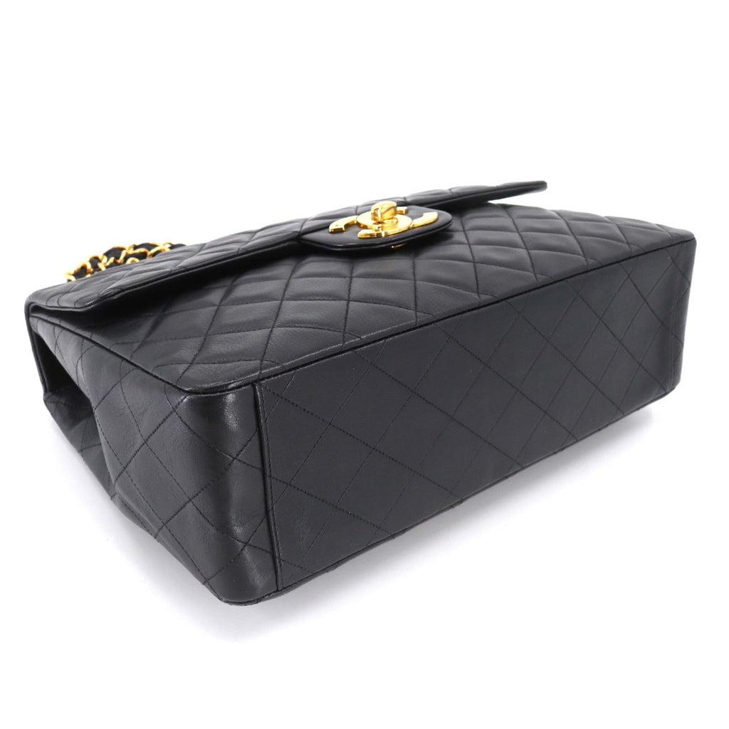 CHANEL Decamato Matelasse 34 Chain Shoulder Bag Leather Black A01094 Vintage Gold Hardware