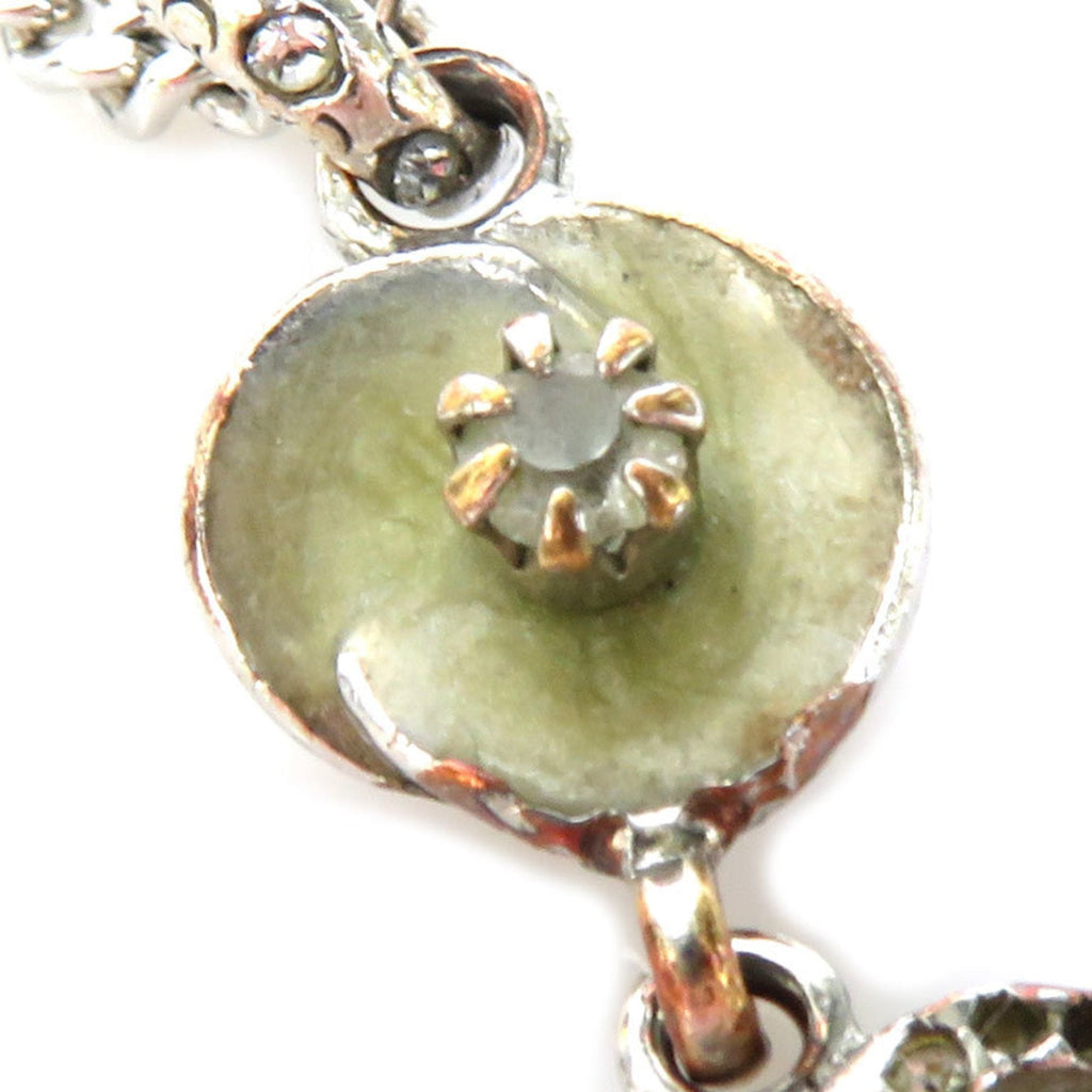 CHANEL Necklace Camellia Coco Mark Metal/Rhinestone Silver Women's