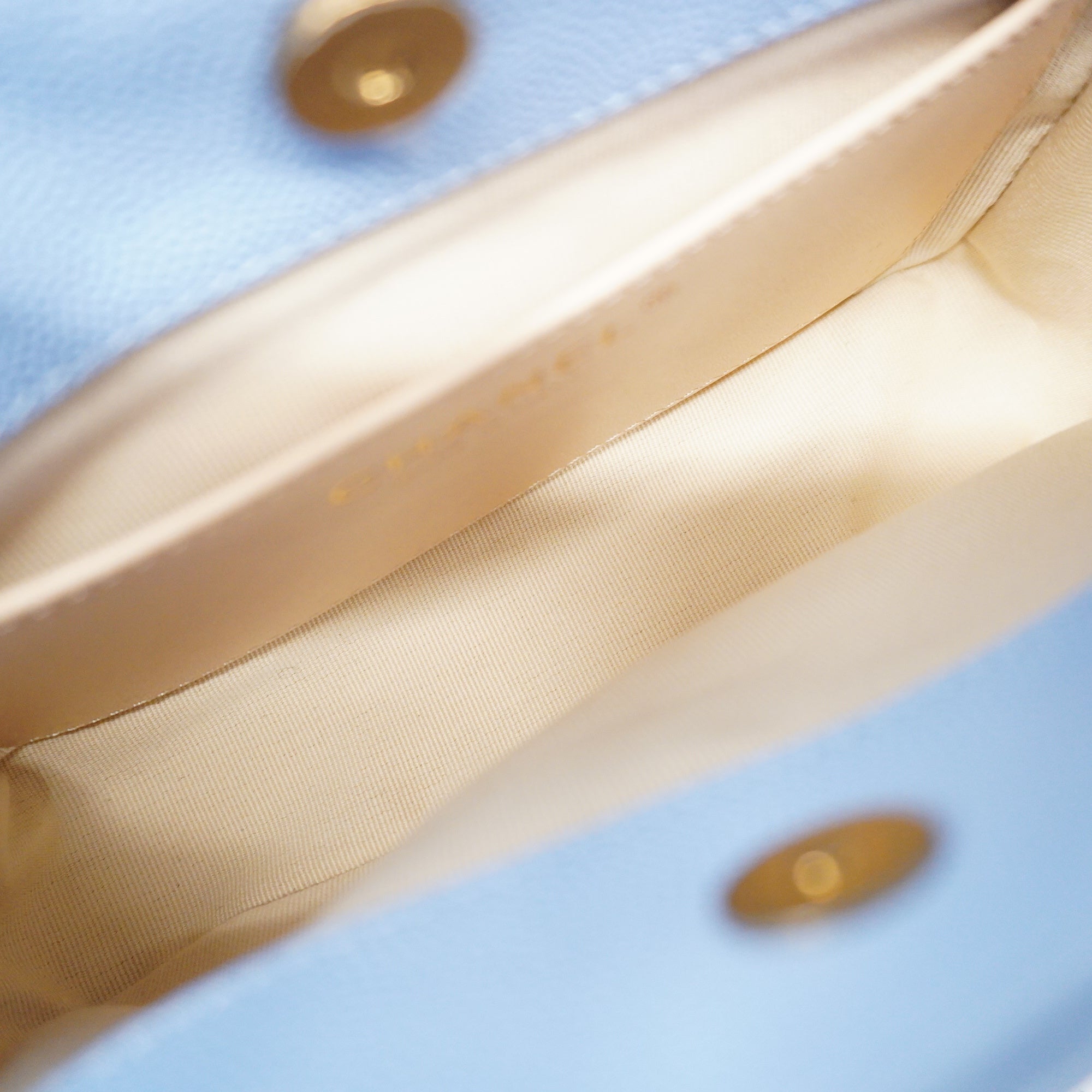 CHANELAuth  Matelasse Chain Shoulder Women's Caviar Leather Light Blue