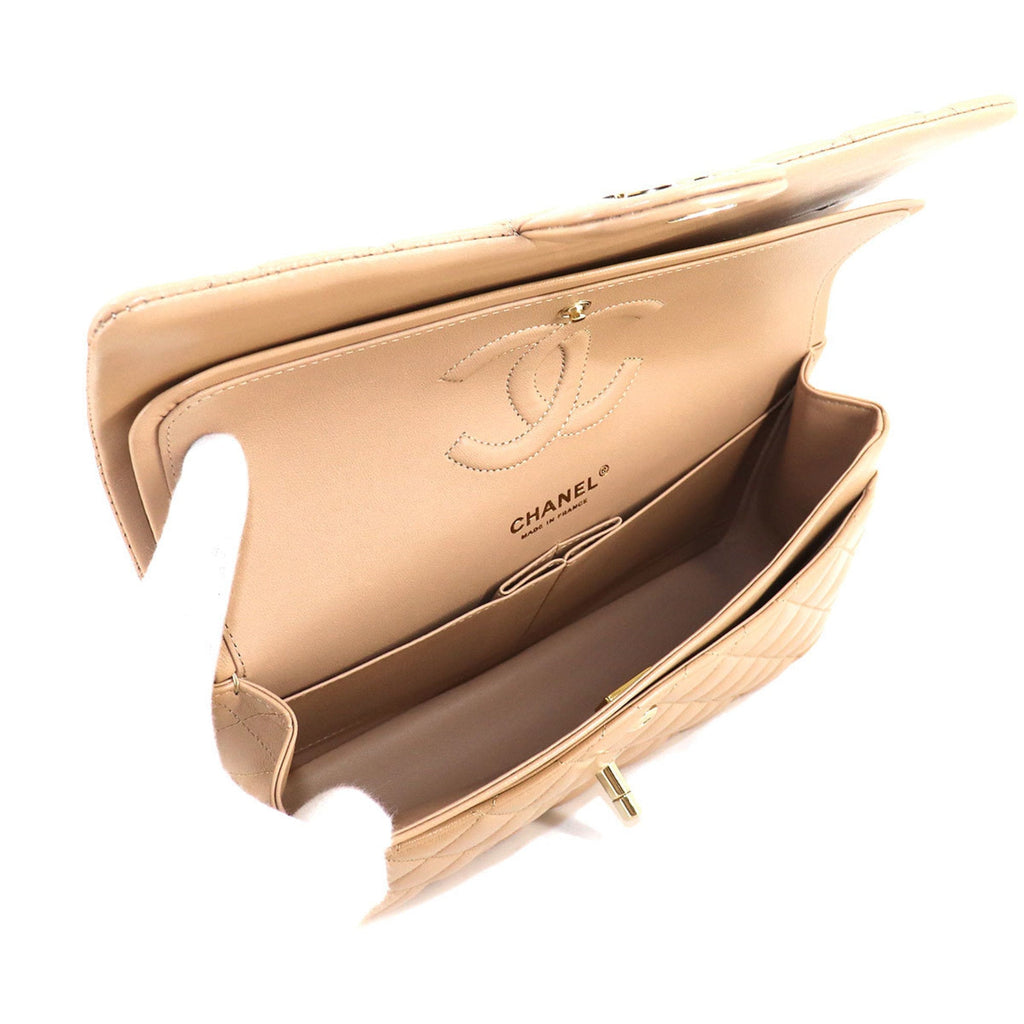 Chanel matelasse 25 chain shoulder bag leather beige A01112 gold metal fittings here mark Matelasse Bag