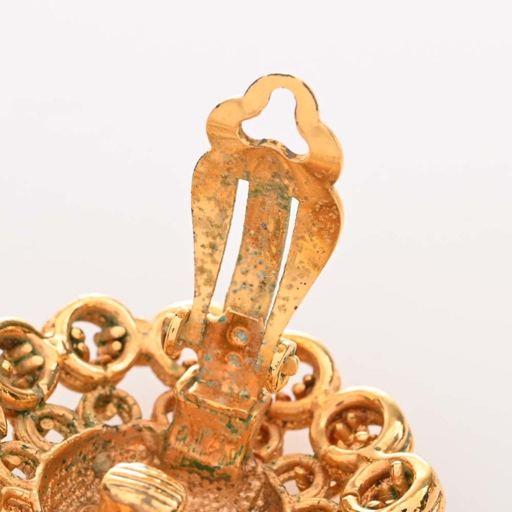 CHANEL round earrings gold ladies