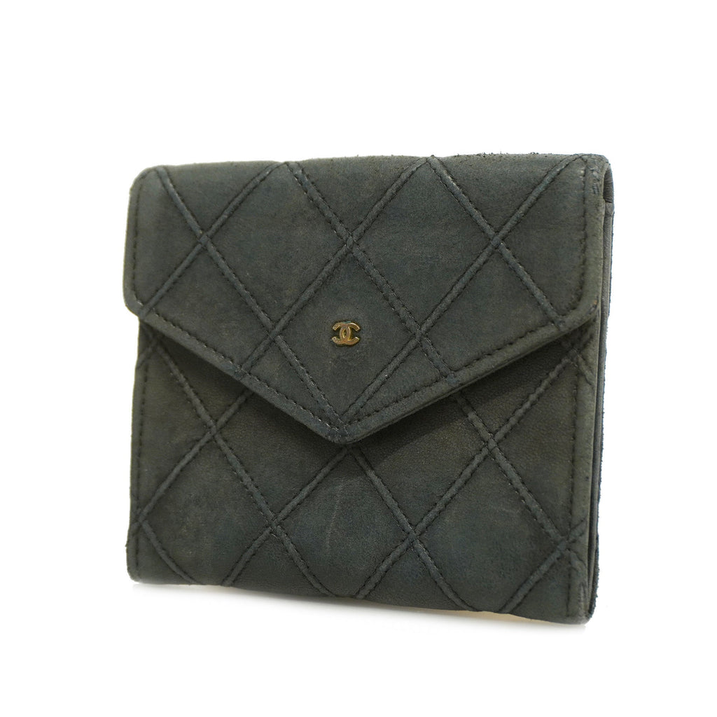 CHANEL  Bicolor Gold Metal Fittings Lambskin Coin Purse/coin Case Black