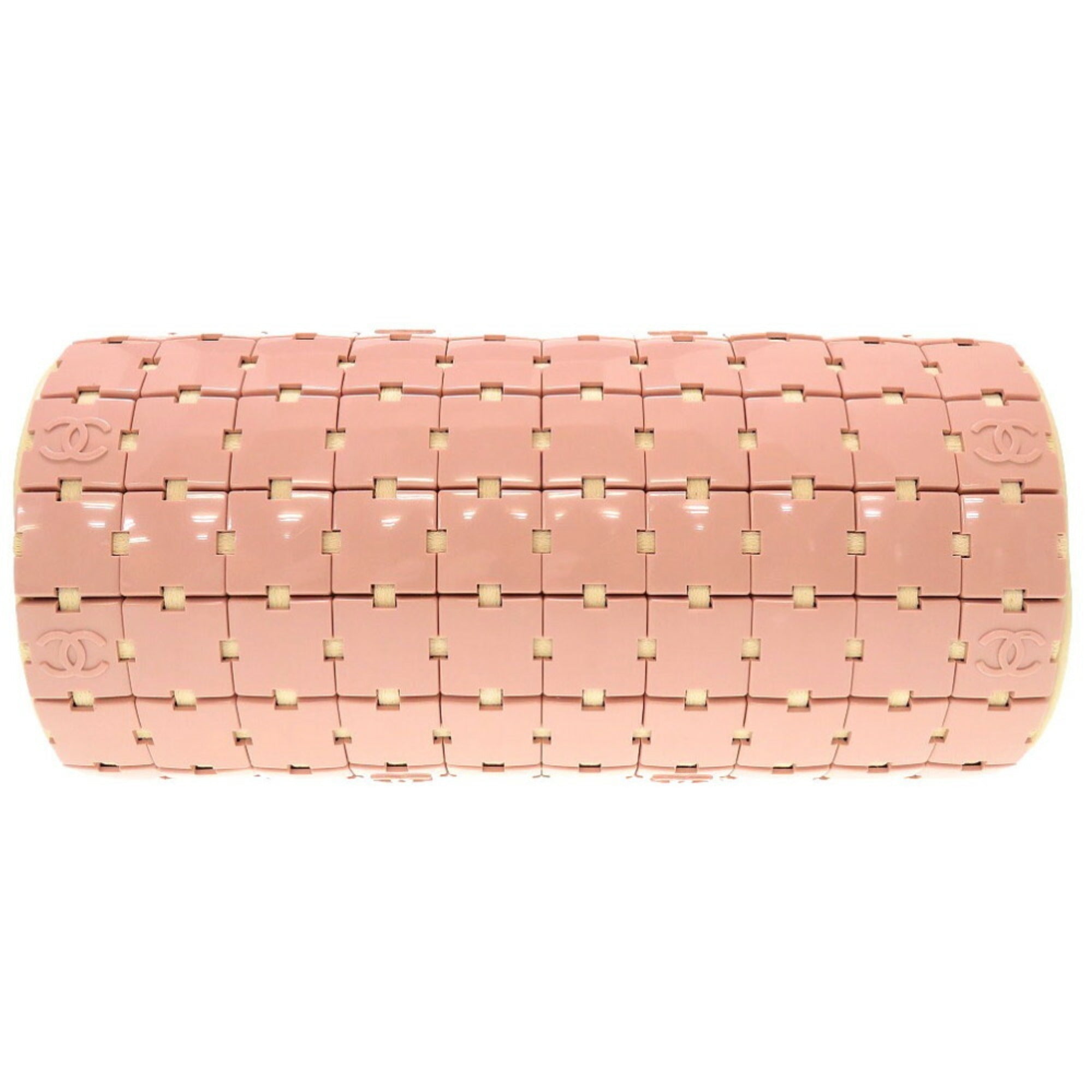 CHANEL Duffle Bag Plastic Leather Pink White 6th Series Handbag