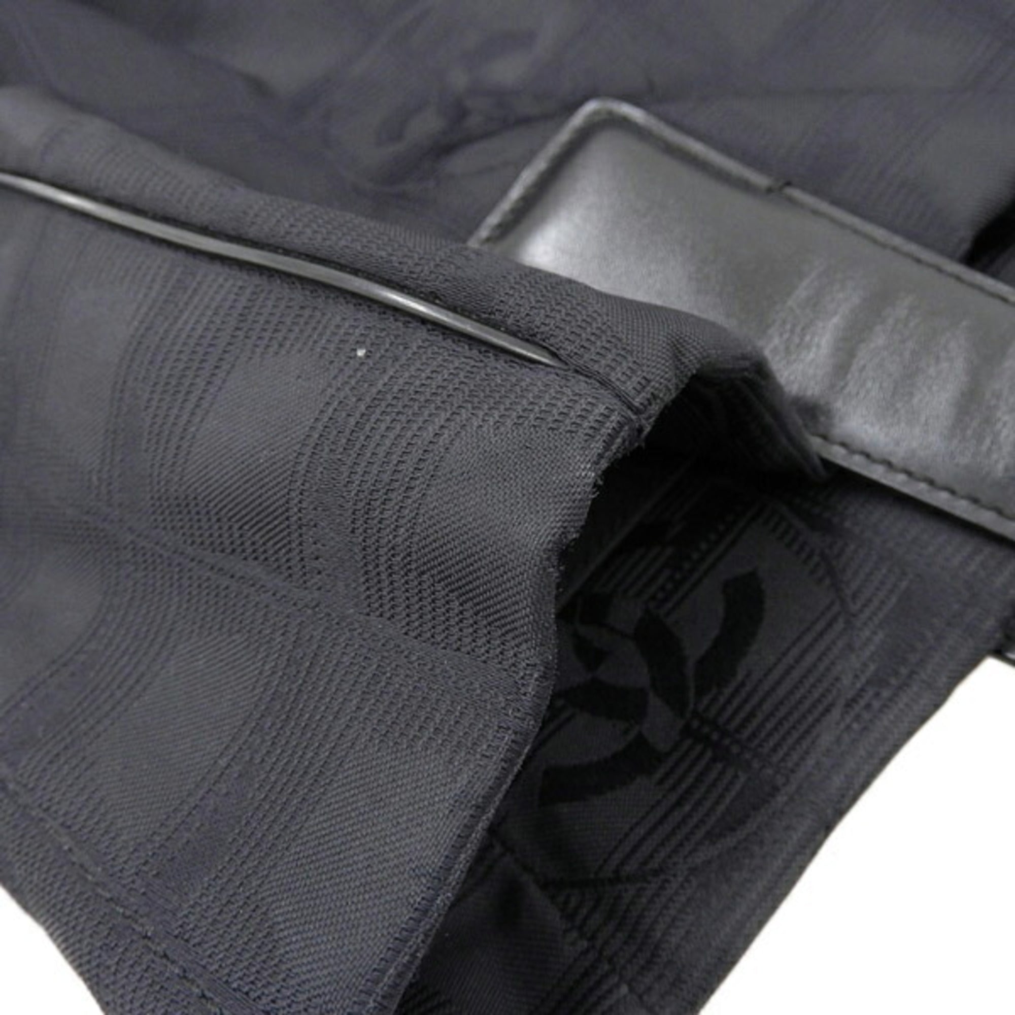 CHANEL Nylon New Line PM Tote Bag Black Ladies