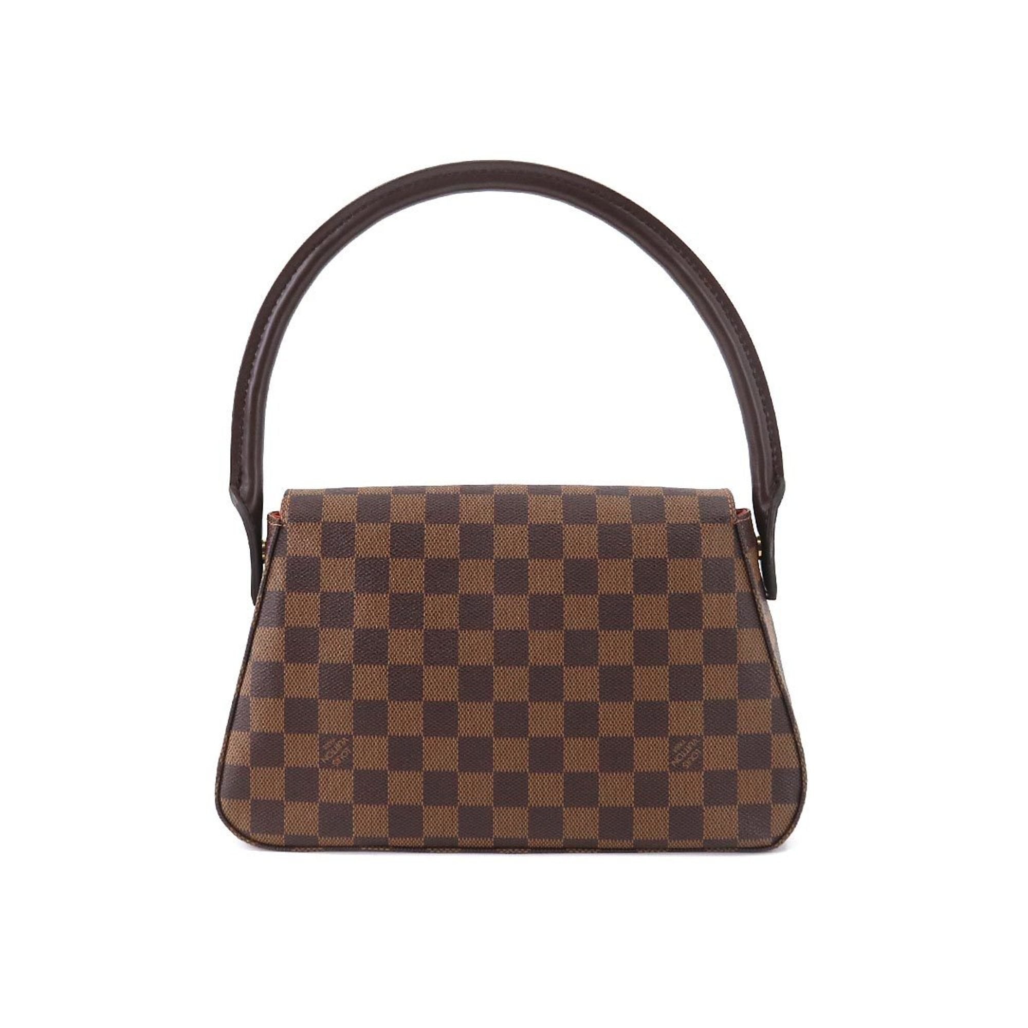 Louis Vuitton Damier Mini Looping Personal SPO Shoulder Bag Ebene N51158 Gold Hardware