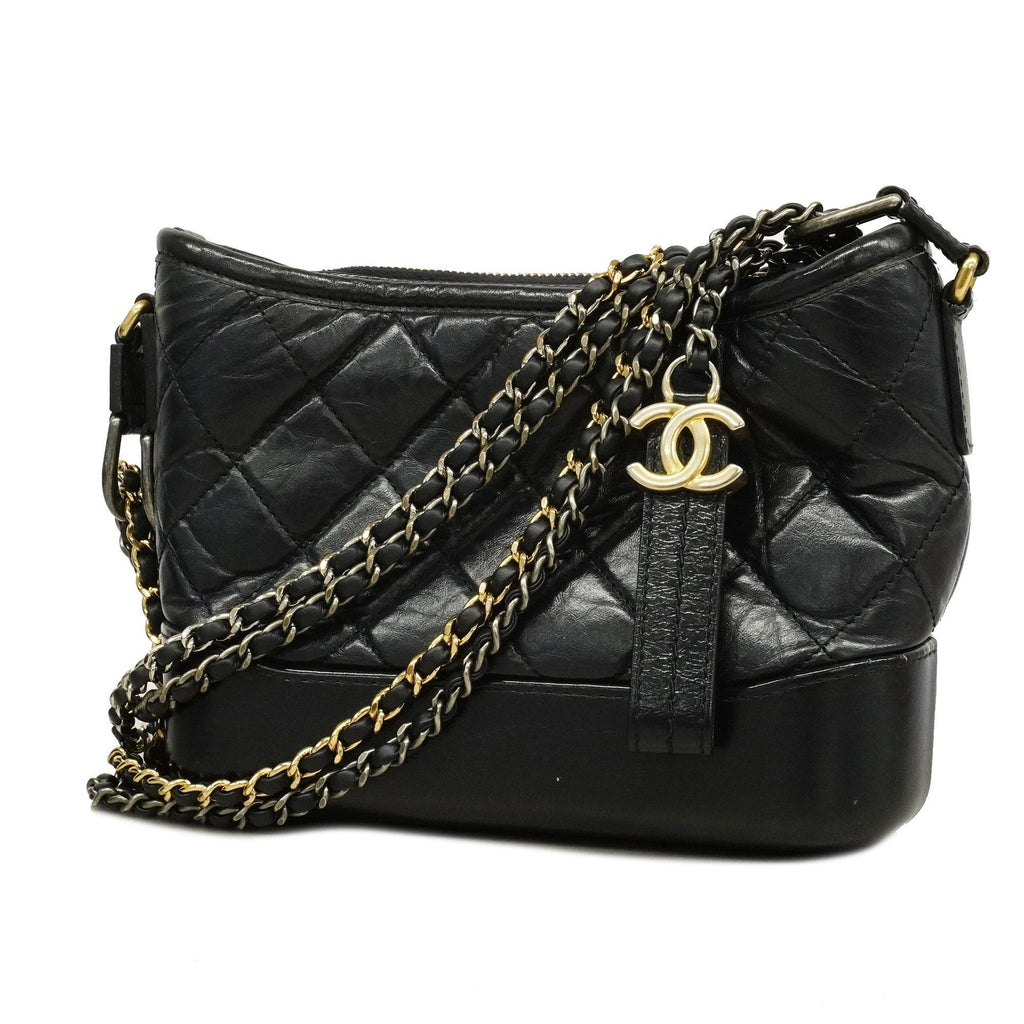 Chanel Gabriel Gabriel De Women's Leather Shoulder Bag Black