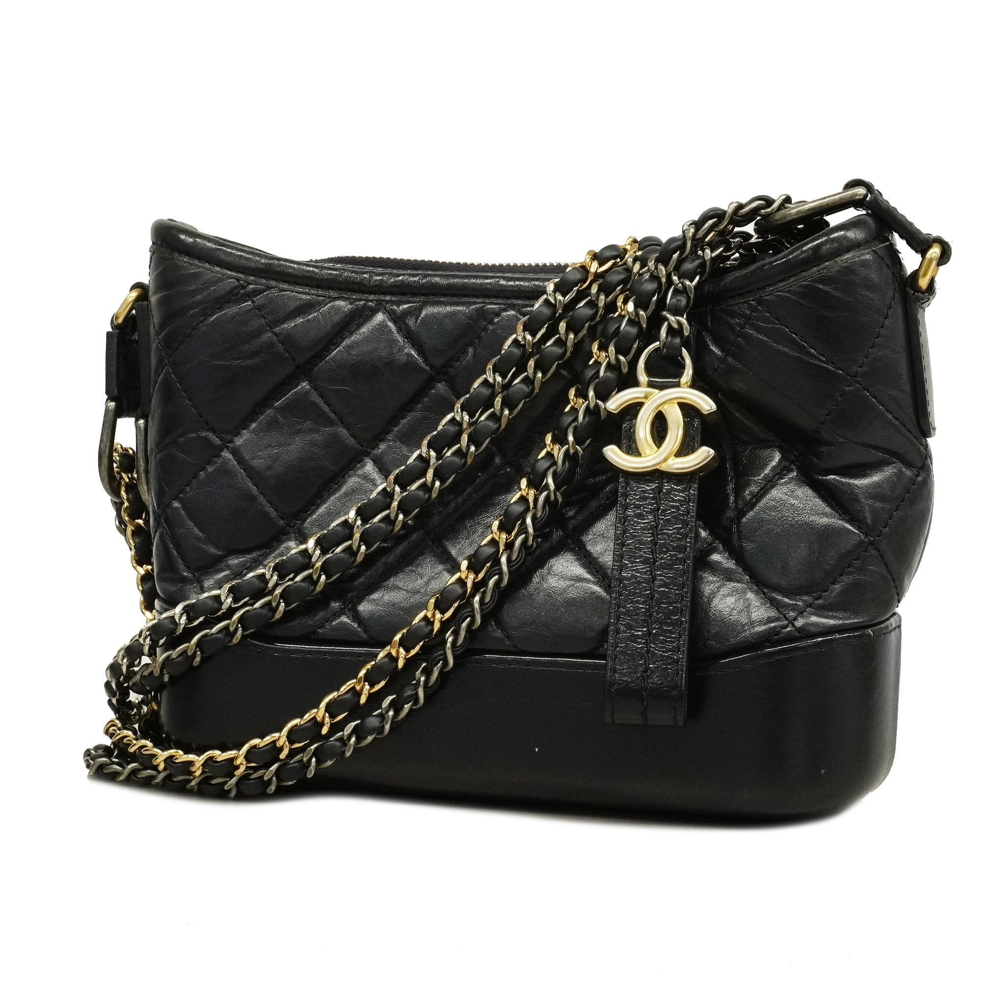 Chanel Gabriel Gabriel De Women's Leather Shoulder Bag Black