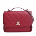 CHANEL Caviar Skin Matelasse Affinity Coco Mark Chain Shoulder Bag Red Ladies