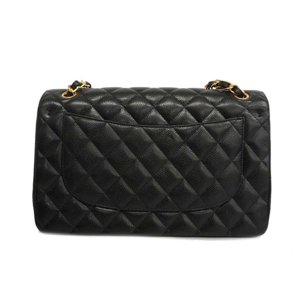 CHANEL[3bd4366-e-g]   Big Matelasse W Flap W Chain Women's Caviar Leather Shoulder Bag