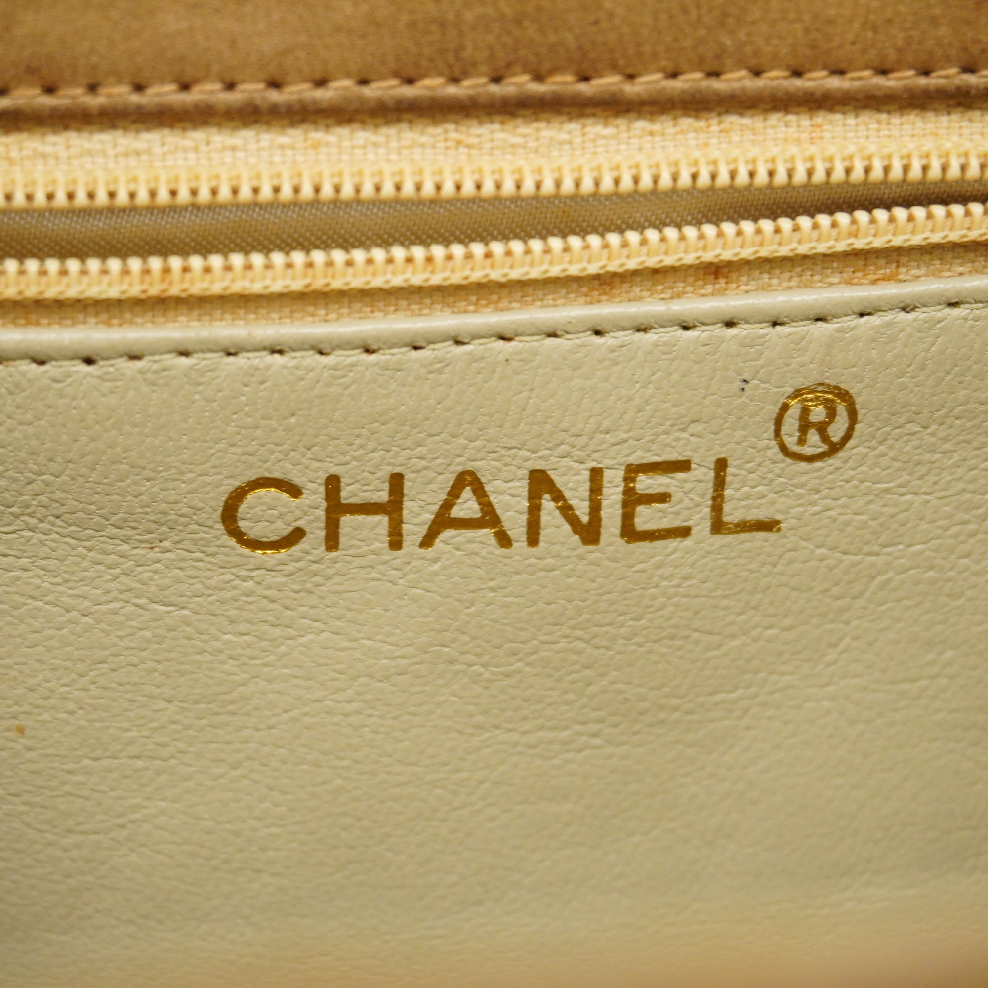 CHANEL  Matelasse Single Chain Women's Leather Shoulder Bag Beige