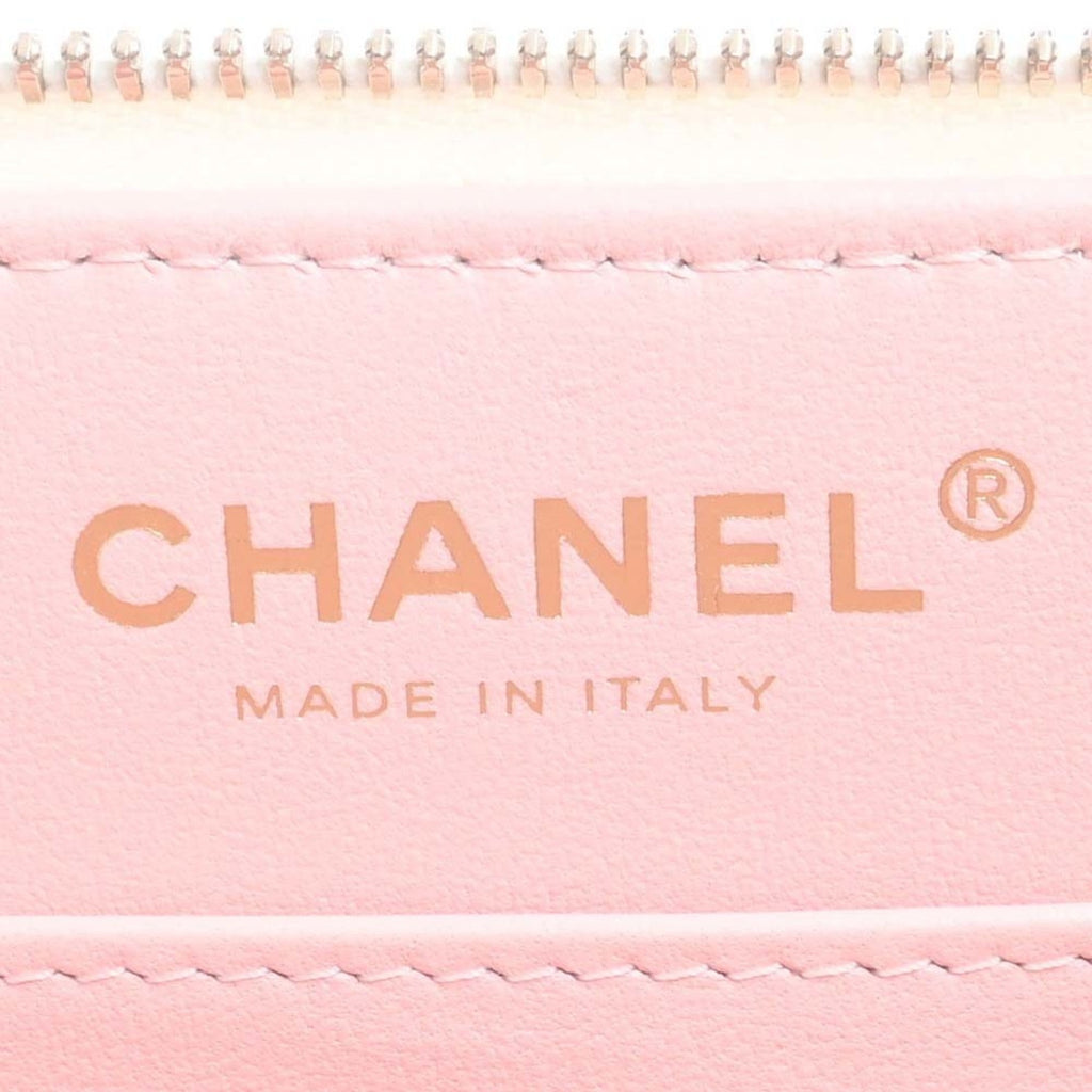 CHANEL Leather Matelasse Coco Mark Chain Shoulder Bag Vanity White Ladies