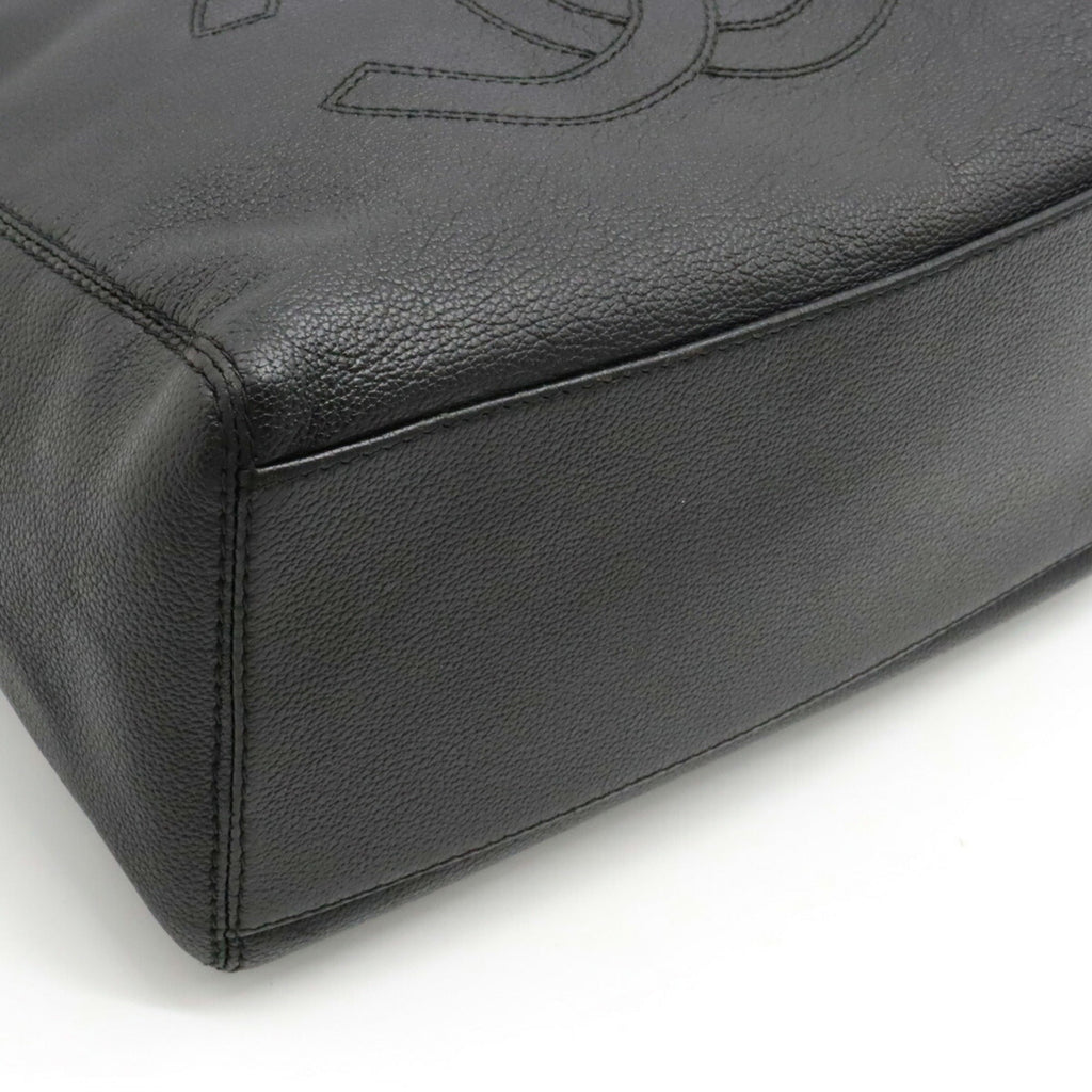 CHANEL Cocomark Tote Bag Shoulder Leather Black