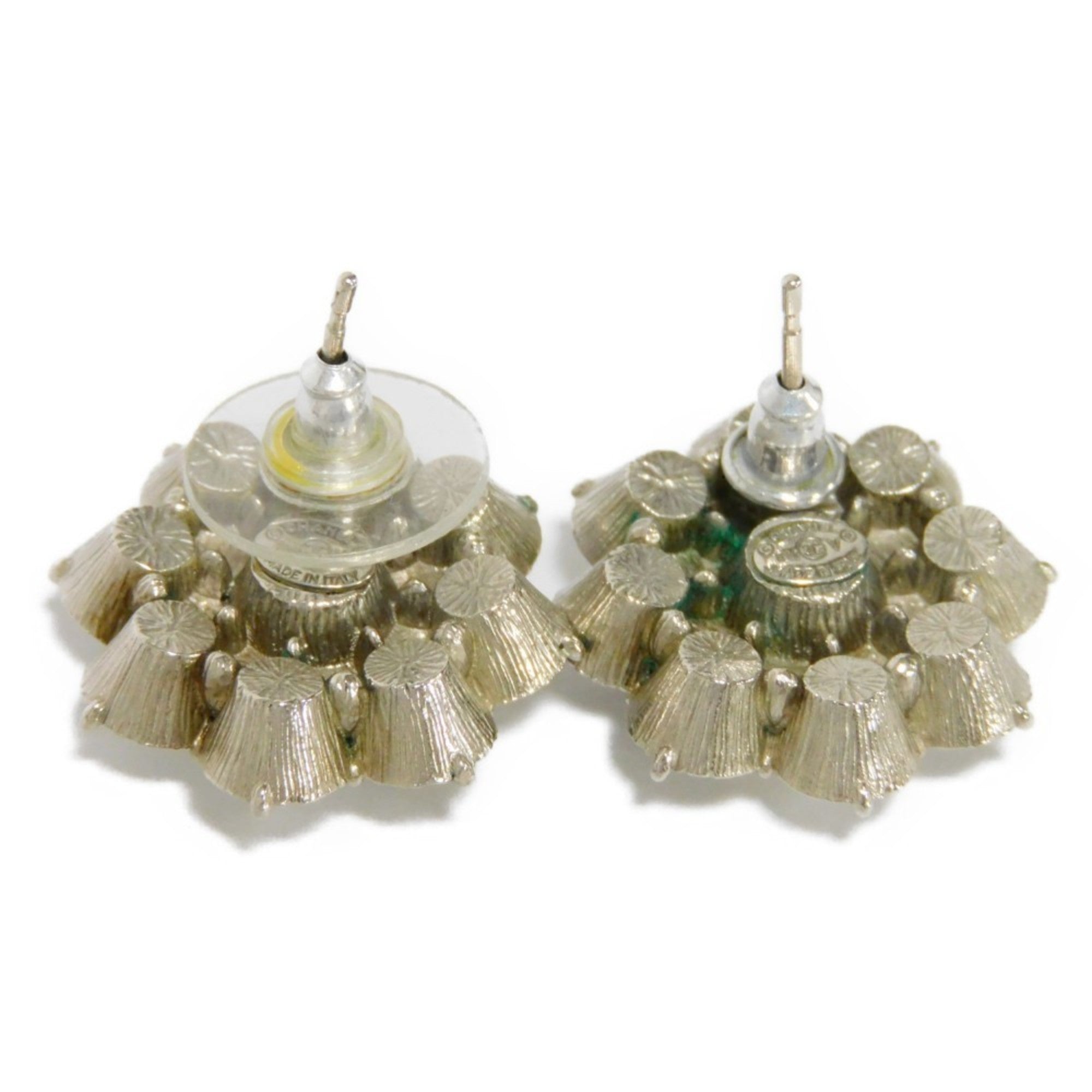 CHANEL Earrings Flower Crystal Coco Mark Strass Rhinestone CC Clear Ladies Accessories Jewelry