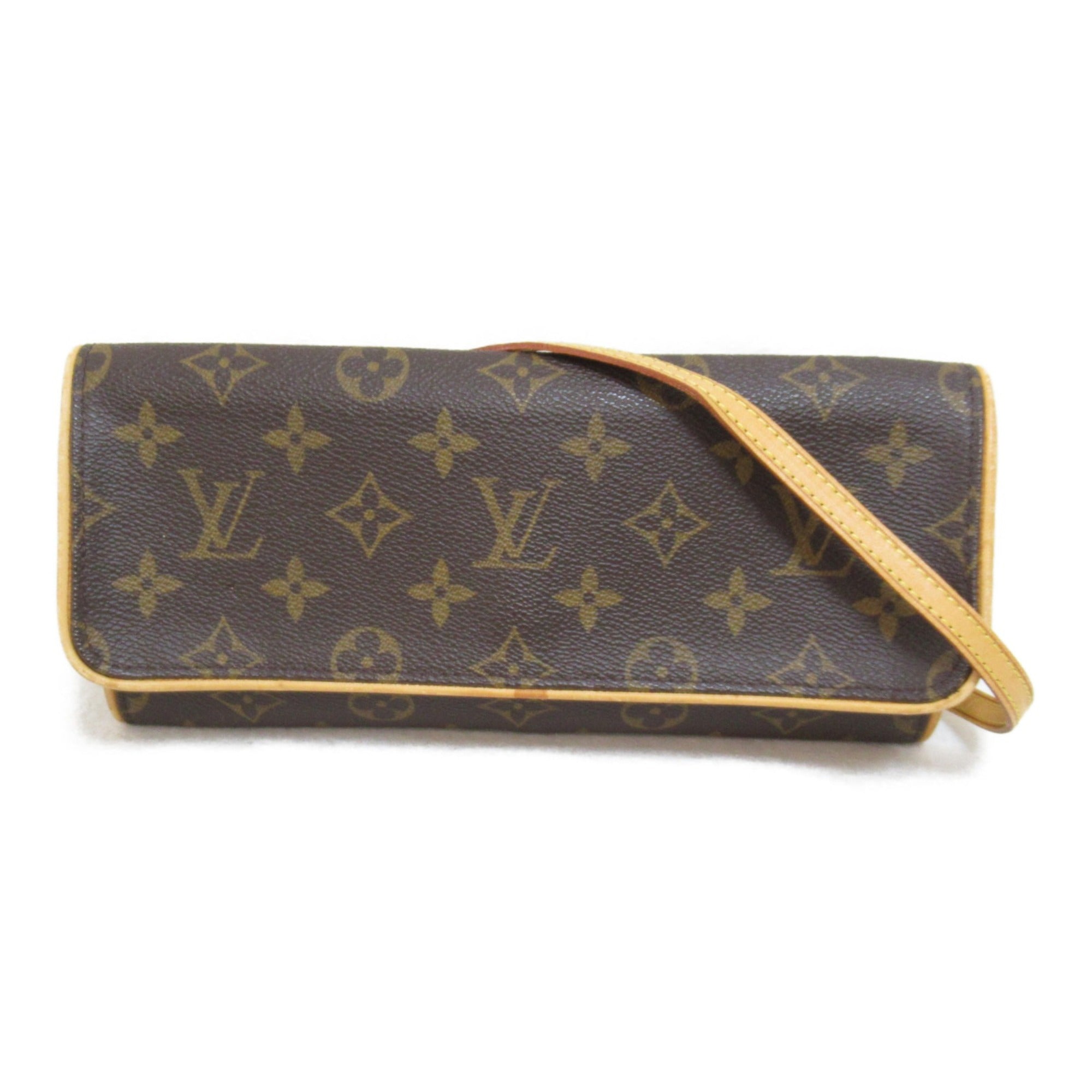 LOUIS VUITTON Pochette Twin GM Shoulder Bag Brown Monogram PVC coated canvas M51852